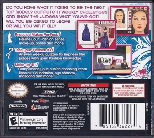 Mission Runway - Amerikansk Version - Nintendo DS (B Grade) (Genbrug)